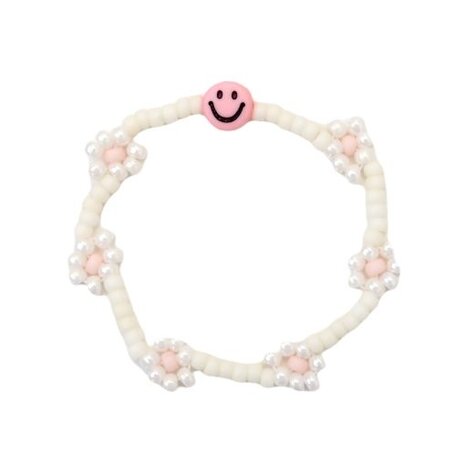Love Issue Armband daisy smiley pink / ivory Love Issue Armband daisy smiley pink / ivory