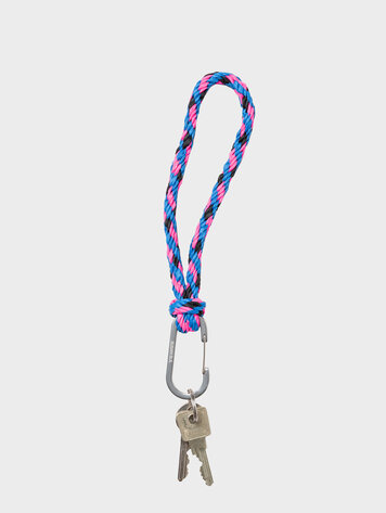 Susan Bijl The New Kumihimo Keychain Blueback & Fluo Pink