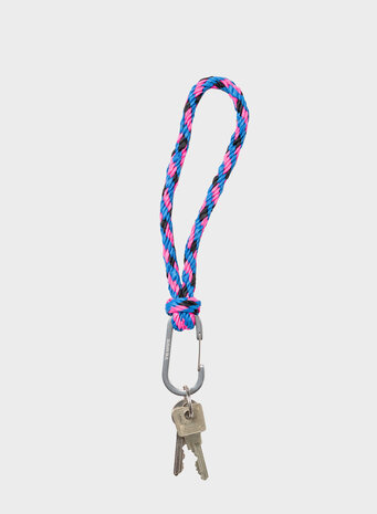 Susan Bijl The New Kumihimo Keychain Blueback & Fluo Pink Susan Bijl The New Kumihimo Keychain Blueback & Fluo Pink