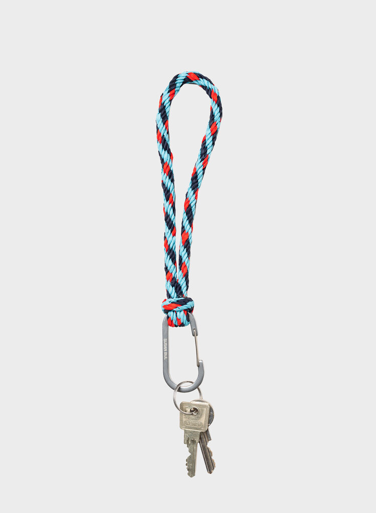 Susan Bijl The New Kumihimo Keychain Key Blue & Red Alert