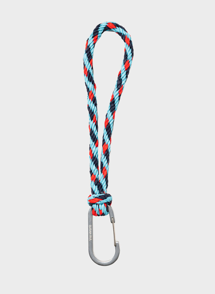 Susan Bijl The New Kumihimo Keychain Key Blue & Red Alert