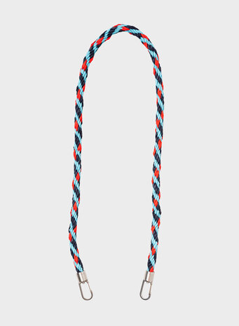 Susan Bijl The New Kumihimo Strap Key Blue & Red Alert Short Susan Bijl The New Kumihimo Strap Key Blue & Red Alert Short