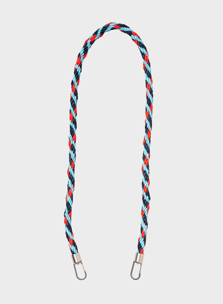 Susan Bijl The New Kumihimo Strap Key Blue & Red Alert Short