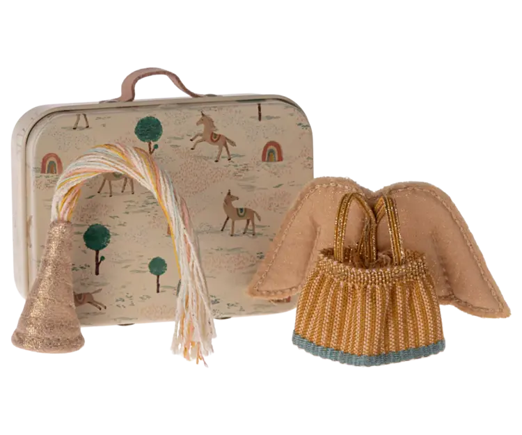Maileg Fairy clothes in suitcase, Little sister mouse