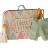 Maileg Clown clothes in suitcase, Little brother mouse