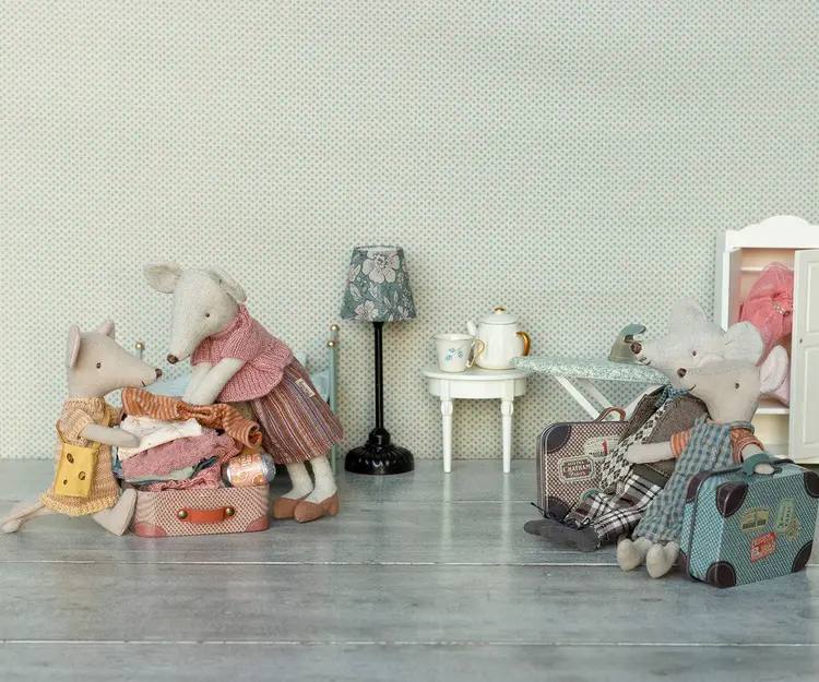 Maileg Overalls and shirt in suitcase, Big brother mouse