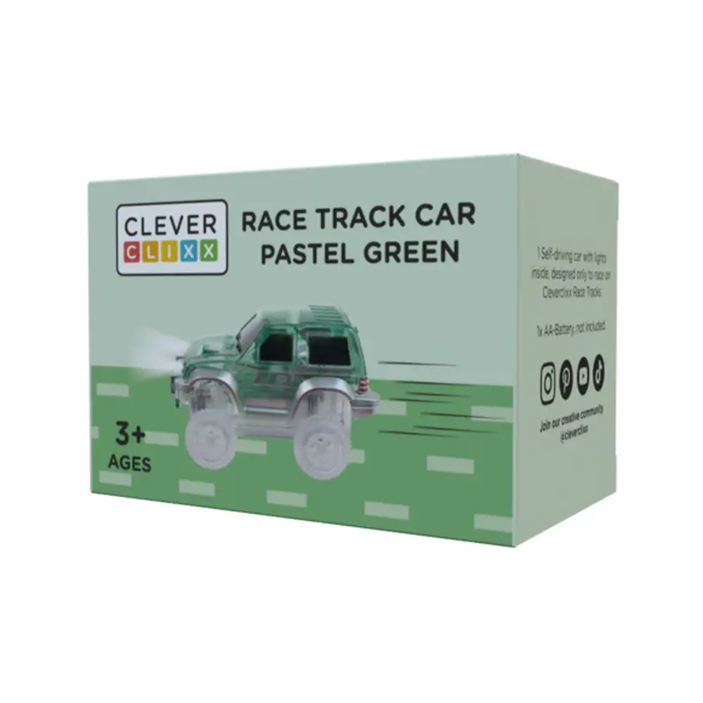 Cleverclixx Race track car pastel green Cleverclixx Race track car pastel green