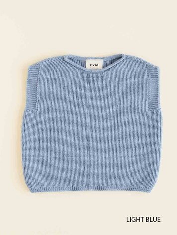 Hvid Harvey vest Light Blue merinowol