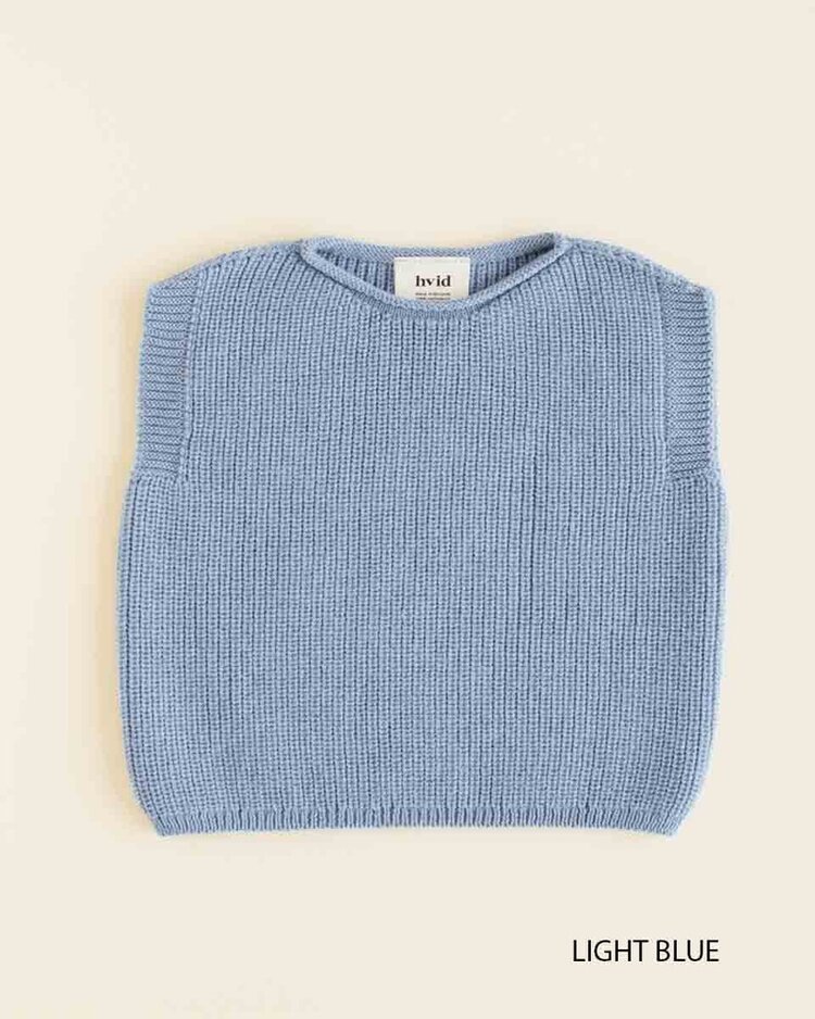 Hvid Harvey vest Light Blue merinowol