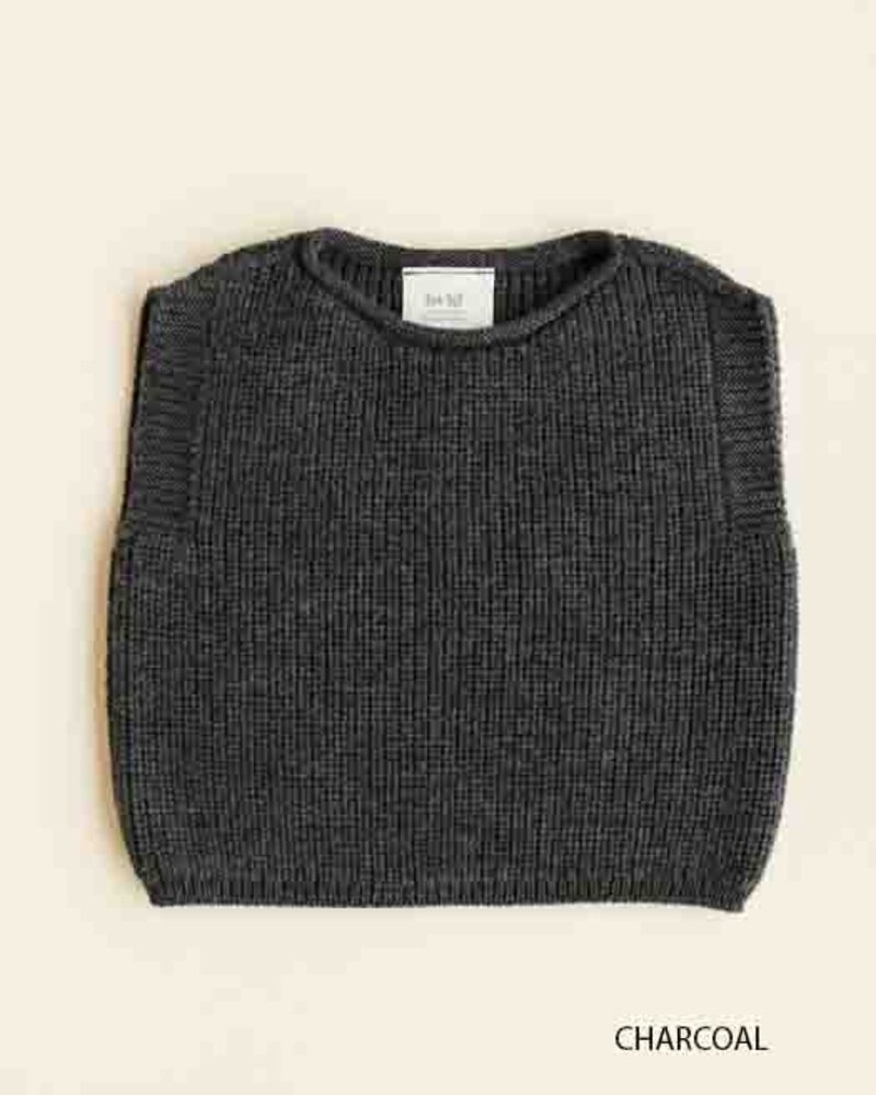 Hvid Harvey vest Charcoal merinowol Hvid Harvey vest Charcoal merinowol