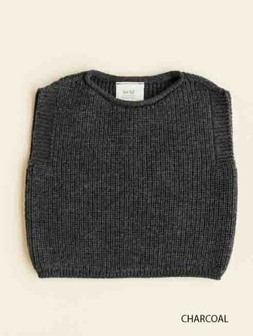 Hvid Harvey vest Charcoal merinowol