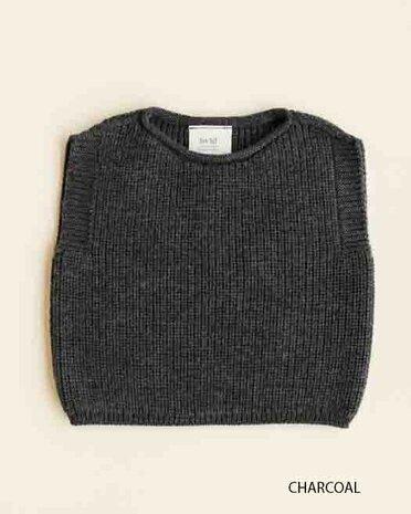 Hvid Harvey vest Charcoal merinowol Hvid Harvey vest Charcoal merinowol