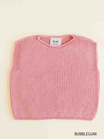 Hvid Harvey vest Bubblegum merinowol