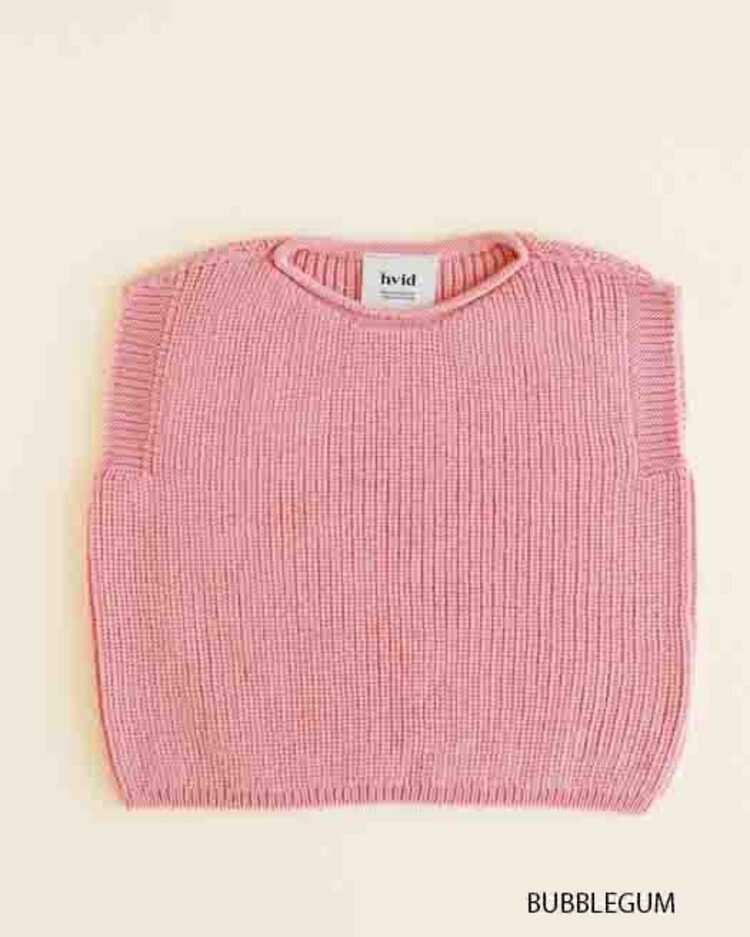 Hvid Harvey vest Bubblegum merinowol