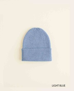Hvid Beanie Fonzie NEWBORN - Light Blue