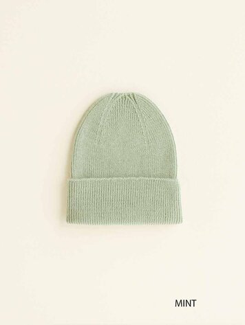 Hvid Babymuts beanie Fonzie NEWBORN Mint