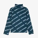 Bobo Choses Branded all over rib turtle neck t-shirt Bobo Choses Branded all over rib turtle neck t-shirt