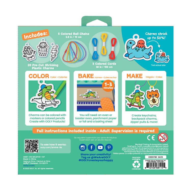 Ooly Ooly - Shrink-Its! D.I.Y. Shrink Art Kit - Fun Friends