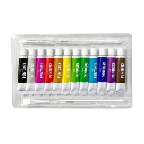 Ooly Ooly - Paintology Acrylic Paints + 2 Brushes - Classic Colors Ooly Ooly - Paintology Acrylic Paints + 2 Brushes - Classic Colors