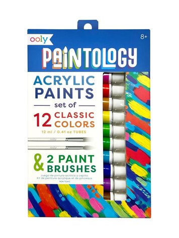 Ooly Ooly - Paintology Acrylic Paints + 2 Brushes - Classic Colors