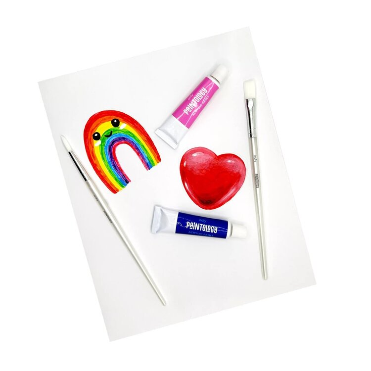 Ooly Ooly - Paintology Acrylic Paints + 2 Brushes - Classic Colors