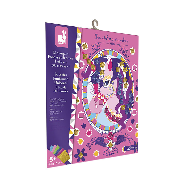 Janod Janod Atelier - Mozaiek foamstickers paarden en eenhoorns