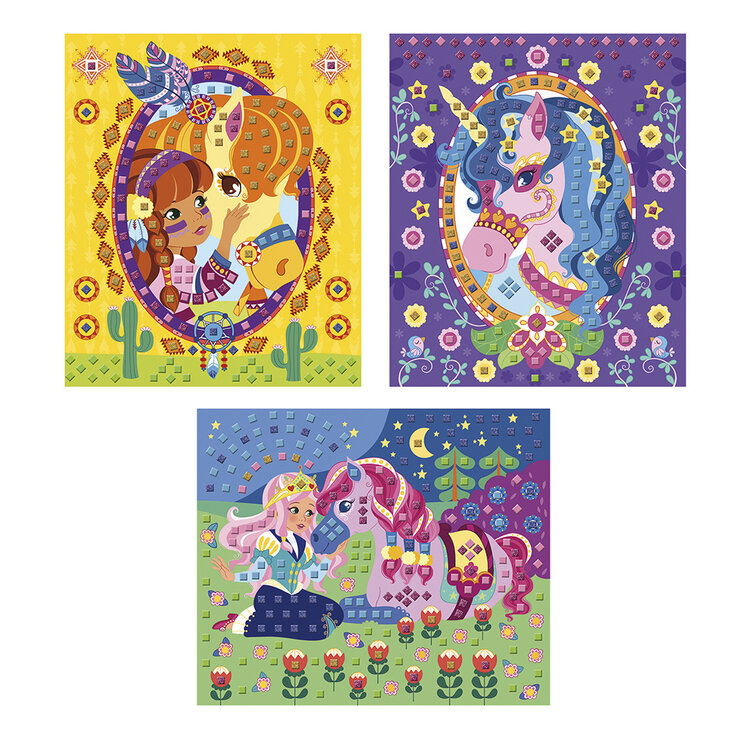 Janod Janod Atelier - Mozaiek foamstickers paarden en eenhoorns