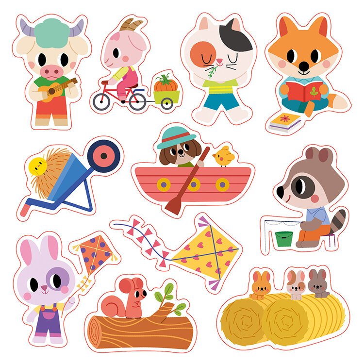 Janod Janod Atelier - 2 jaar - Dikke herkleefbare stickers