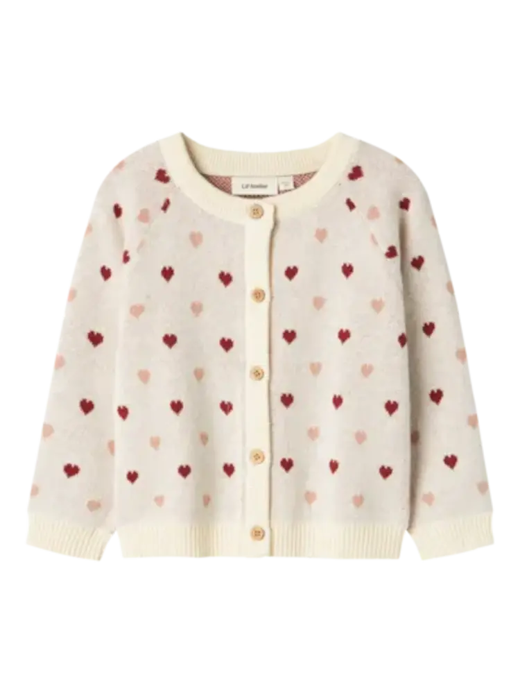 Lil Atelier 13236728 NMFSARAN LS KNIT CARD HEART LIL Turtledove