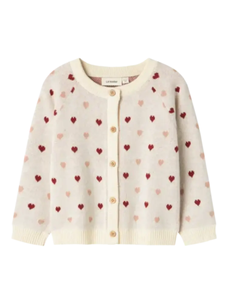 Lil Atelier 13236728 NMFSARAN LS KNIT CARD HEART LIL Turtledove