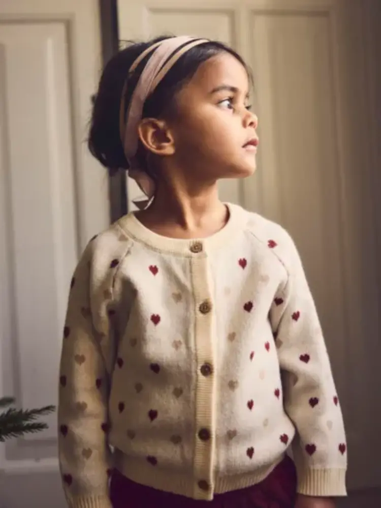 Lil Atelier 13236728 NMFSARAN LS KNIT CARD HEART LIL Turtledove