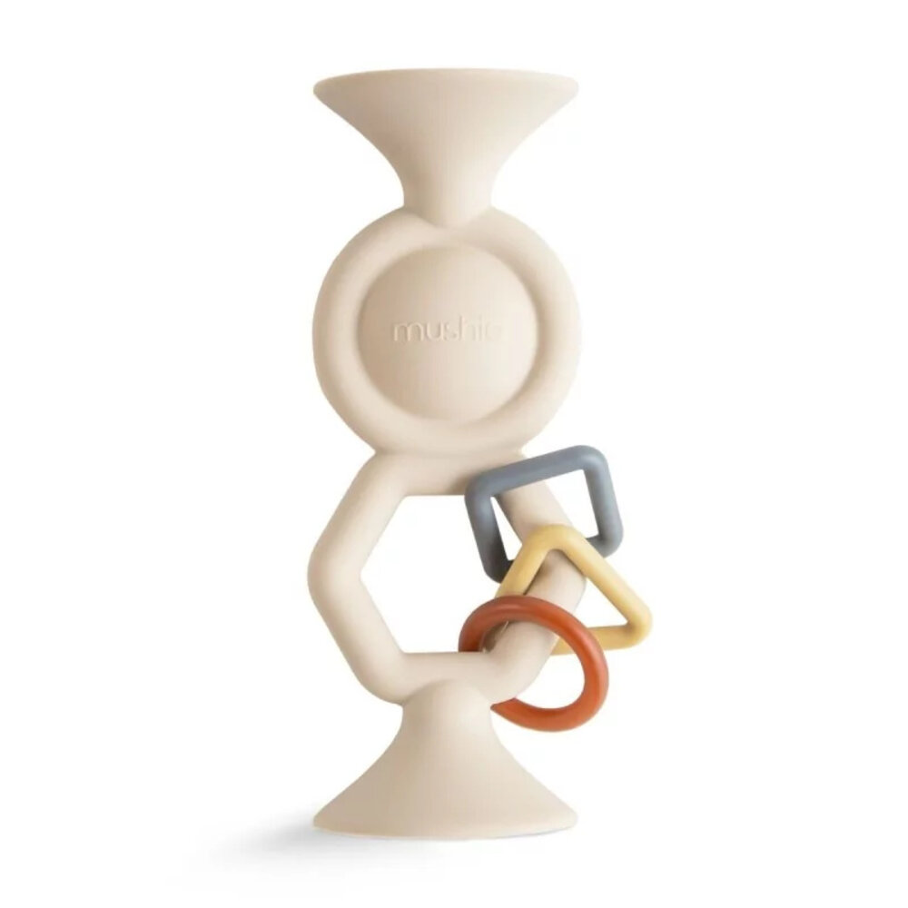 Mushie Hexapop suction toy - shifting sand