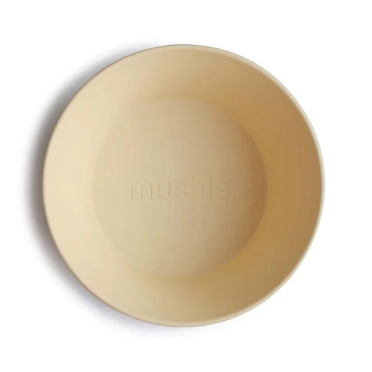 Mushie Set van 2 kommen - pale daffodil