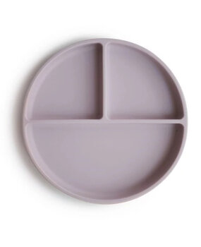 Mushie Siliconen vakjesbord met zuignap - soft lilac Mushie Siliconen vakjesbord met zuignap - soft lilac