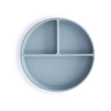 Mushie Siliconen vakjesbord met zuignap - powder blue Mushie Siliconen vakjesbord met zuignap - powder blue