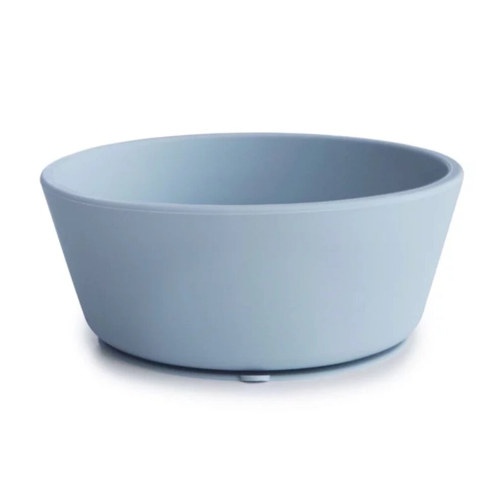 Mushie Siliconen kom met zuignap - powder blue Mushie Siliconen kom met zuignap - powder blue