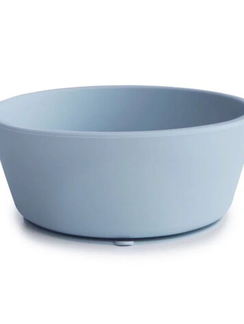 Mushie Siliconen kom met zuignap - powder blue