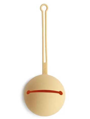 Mushie Siliconen speenhouder - pale daffodil