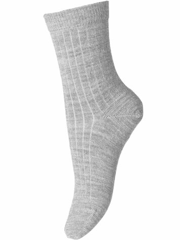MP Denmark 10 718 491 Wool rib socks grey melange