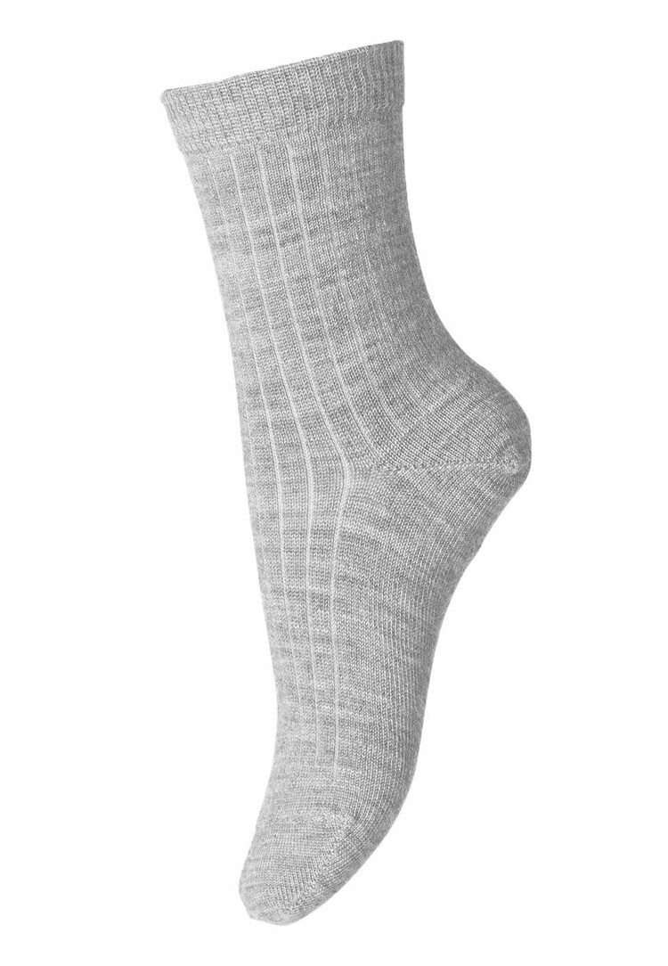 MP Denmark 10 718 491 Wool rib socks grey melange