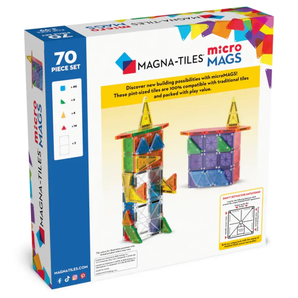 Magna Tiles Micro Mags 70 stuks Magna Tiles Micro Mags 70 stuks