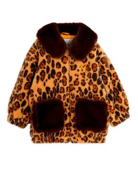 Mini Rodini Leopard faux fur jacket