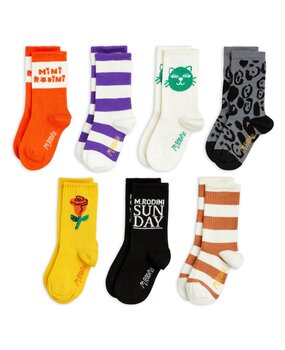 Mini Rodini Cats 7 pack socks - multi