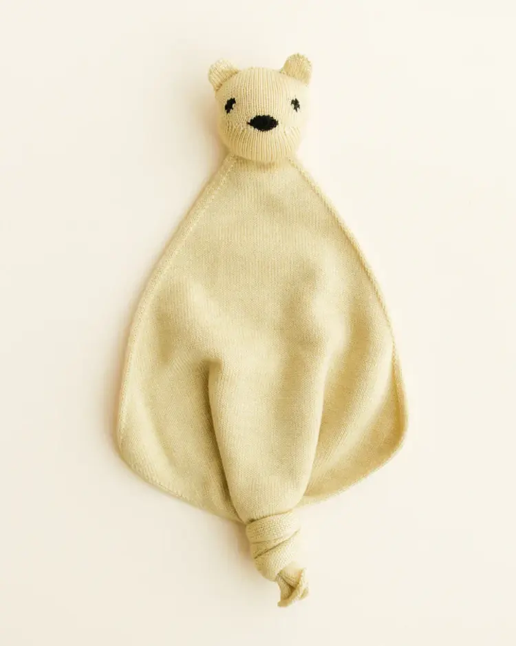 Hvid Teddy Tokki Light Yellow - knuffeldoekje