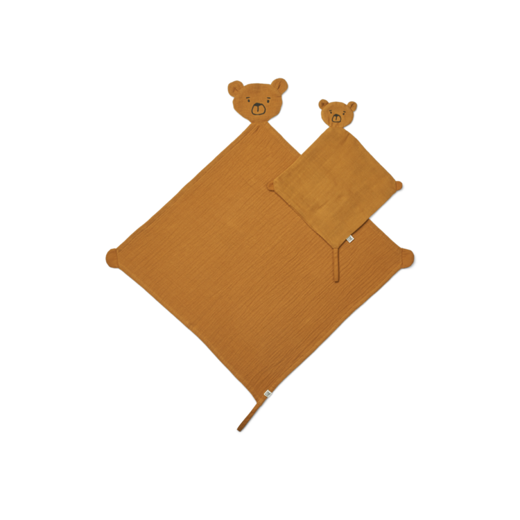 Liewood Alya bear cuddle cloth set 3050 golden caramel