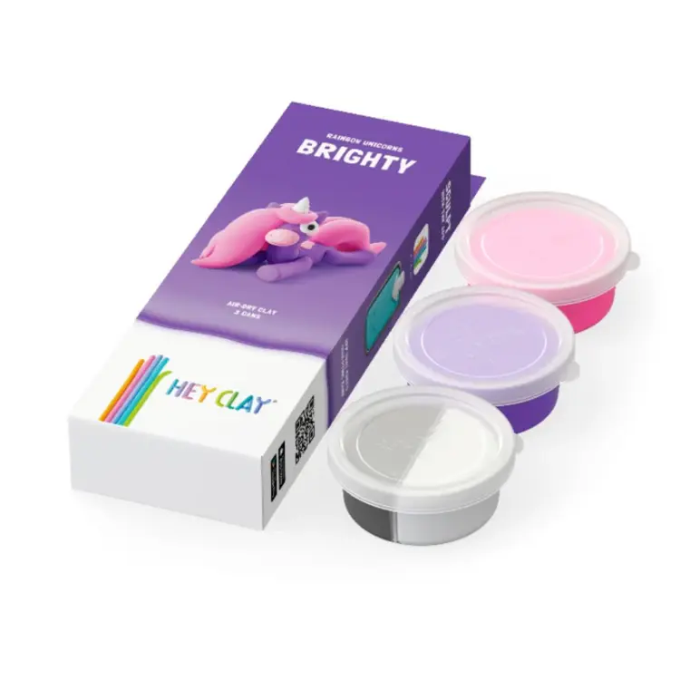 Hey Clay 30137 Hey Clay - Rainbow Unicorn - Brighty 3 cans