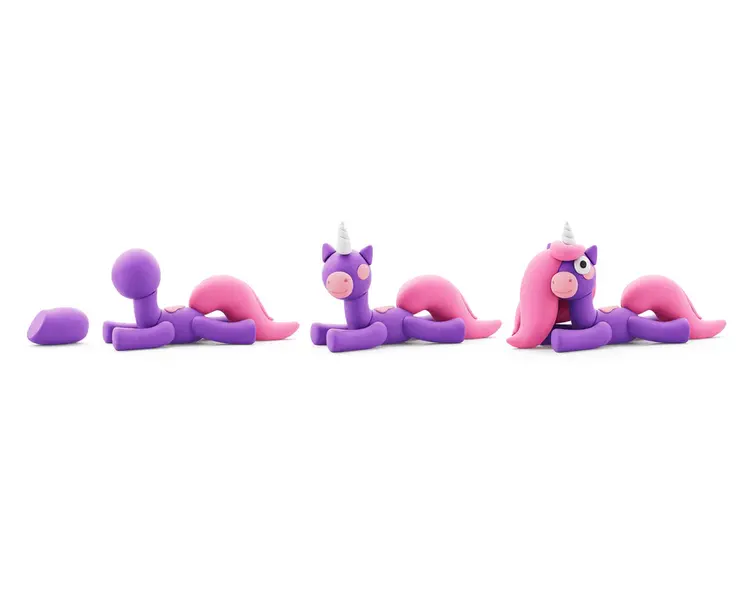 Hey Clay 30137 Hey Clay - Rainbow Unicorn - Brighty 3 cans