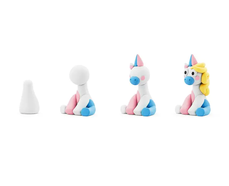 Hey Clay 30136 Hey Clay - Rainbow Unicorn - Lighty 3 cans