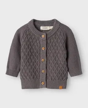 Lil Atelier 13238696 NBMTOBIE LS KNIT CARD LIL pewter Lil Atelier 13238696 NBMTOBIE LS KNIT CARD LIL pewter