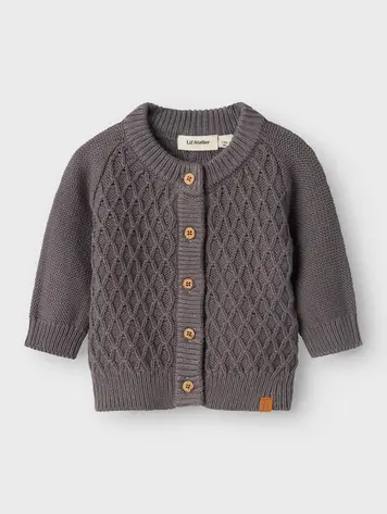 Lil Atelier 13238696 NBMTOBIE LS KNIT CARD LIL pewter
